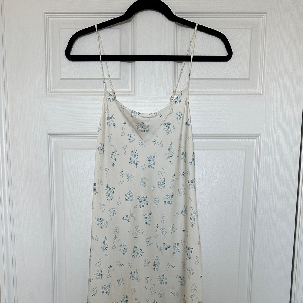 Zara Maxi Slip Dress with Delicate Floral Pattern Cottagecore size Medium